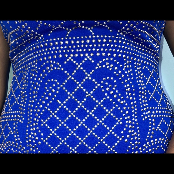 Blue bodycon party dress. - Picture 6 of 10
